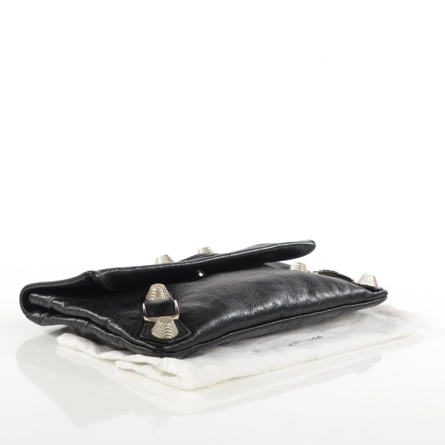 Balenciaga Agneau Giant 21 Silver Hardware Envelope Clutch Black 4 of 7
