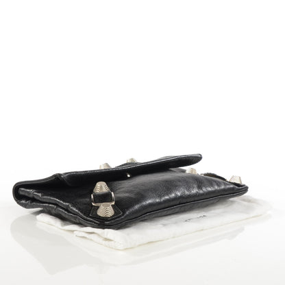 Balenciaga Agneau Giant 21 Silver Hardware Envelope Clutch Black 4 of 7