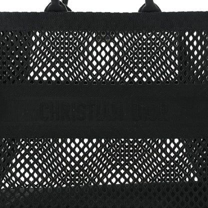 Christian Dior Mesh Embroidered Book Tote Black 13 of 15