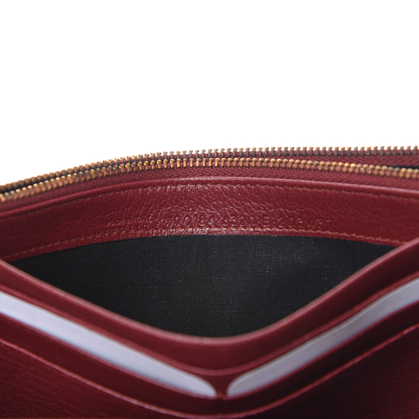 Chevre Gold Metallic Edge Hardware Money Wallet Bordeaux