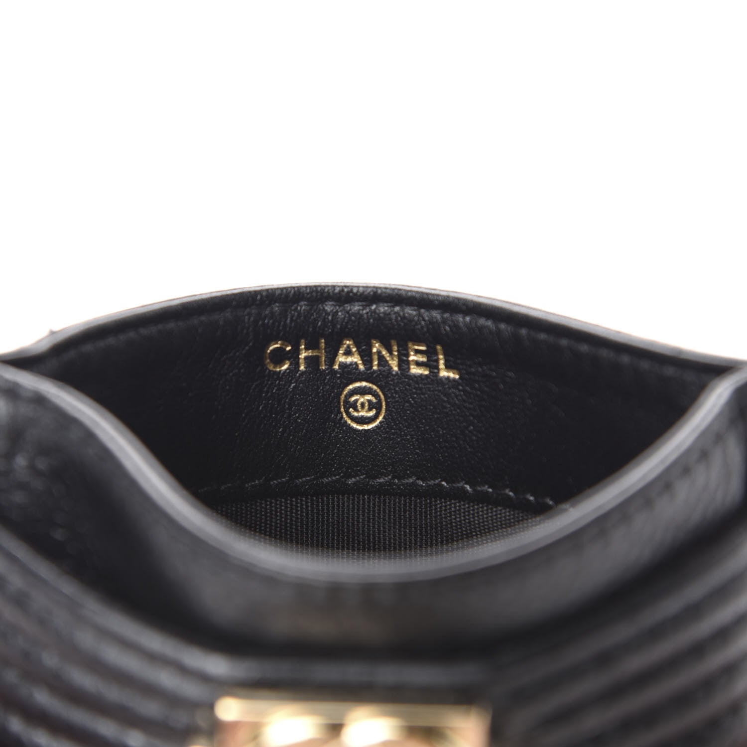 Chanel Caviar Quilted Boy Card Holder Black 6 of 9