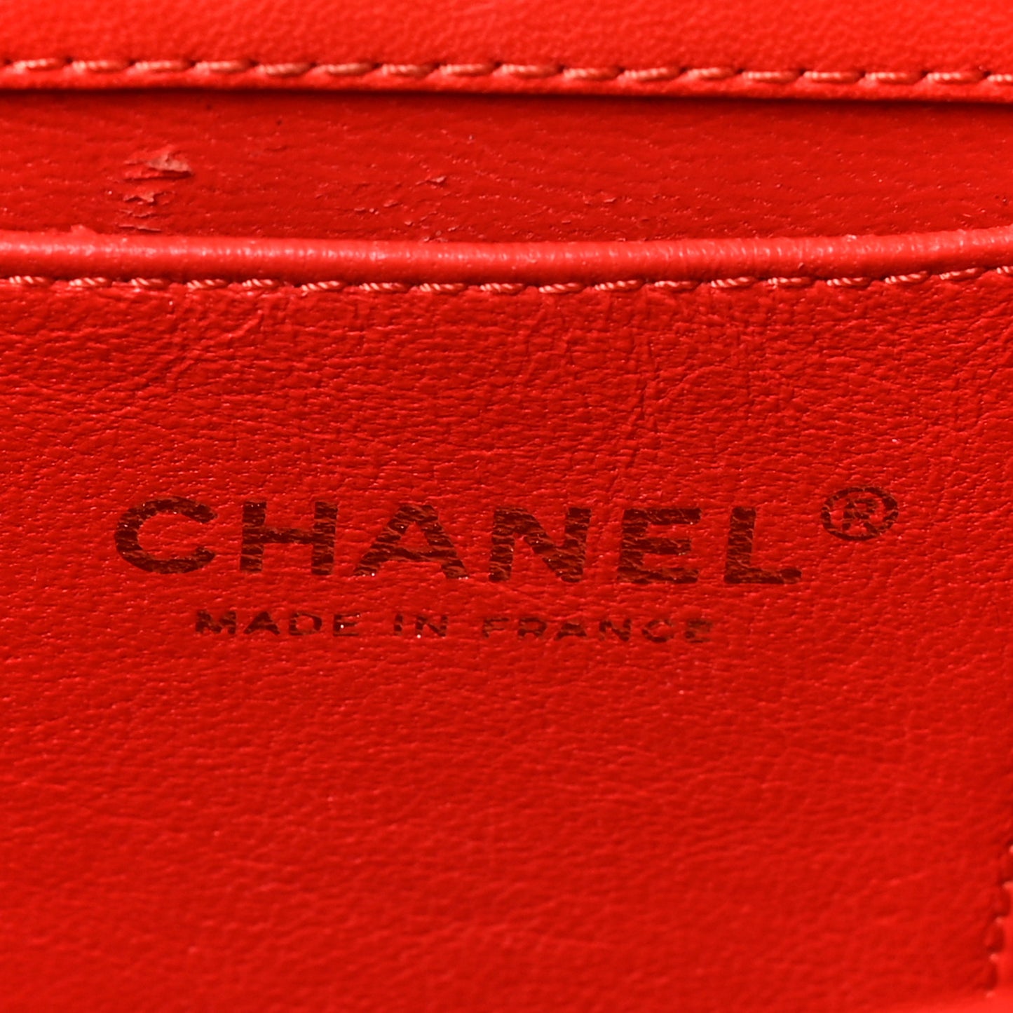 Patent Quilted Mini Bijoux Chain Square Flap Red