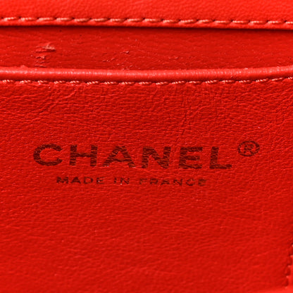 Chanel Patent Quilted Mini Bijoux Chain Square Flap Red 6 of 9
