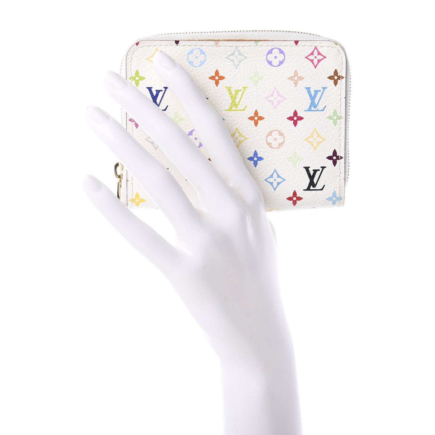 Monogram Multicolor Zippy Coin Purse Wallet White Litchi