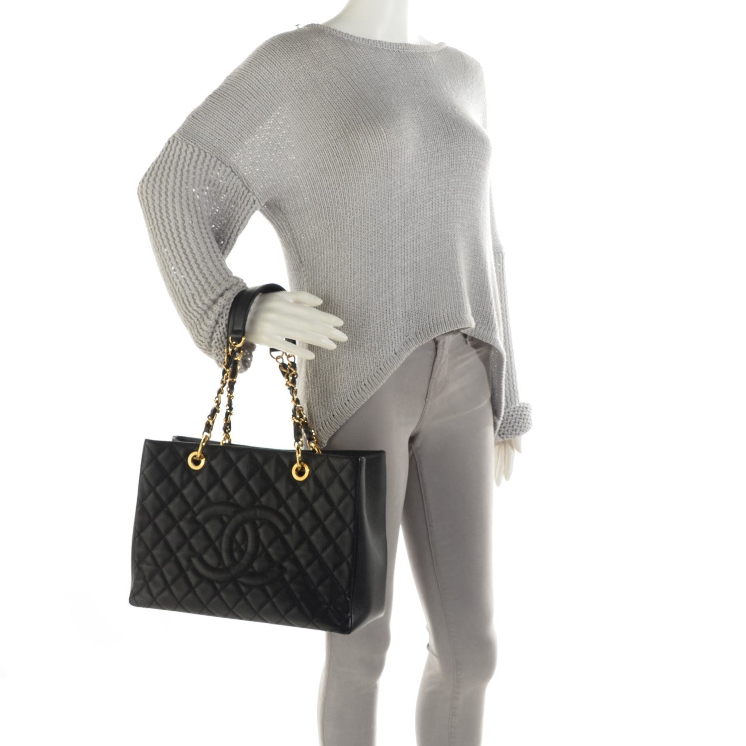 Chanel Caviar Quilted Grand Shopping Tote GST Black 2 of 7