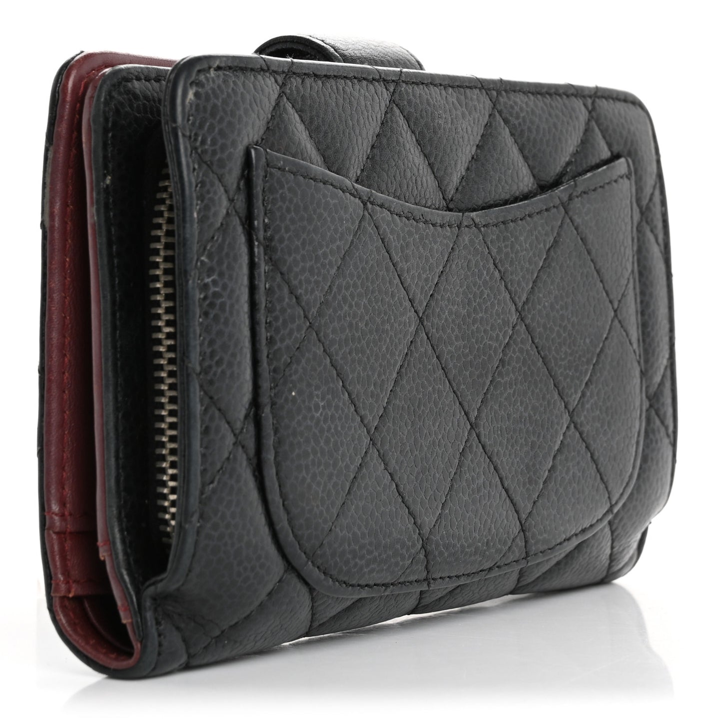 Caviar Quilted CC French Wallet Black