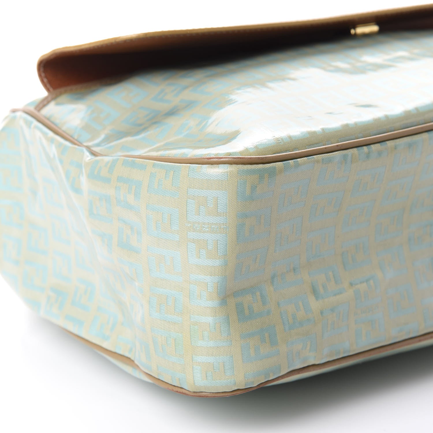 Fendi Vinyl Zucchino Pocket Shoulder Bag Blue 5 of 9