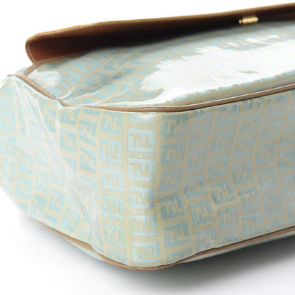 Fendi Vinyl Zucchino Pocket Shoulder Bag Blue 5 of 9