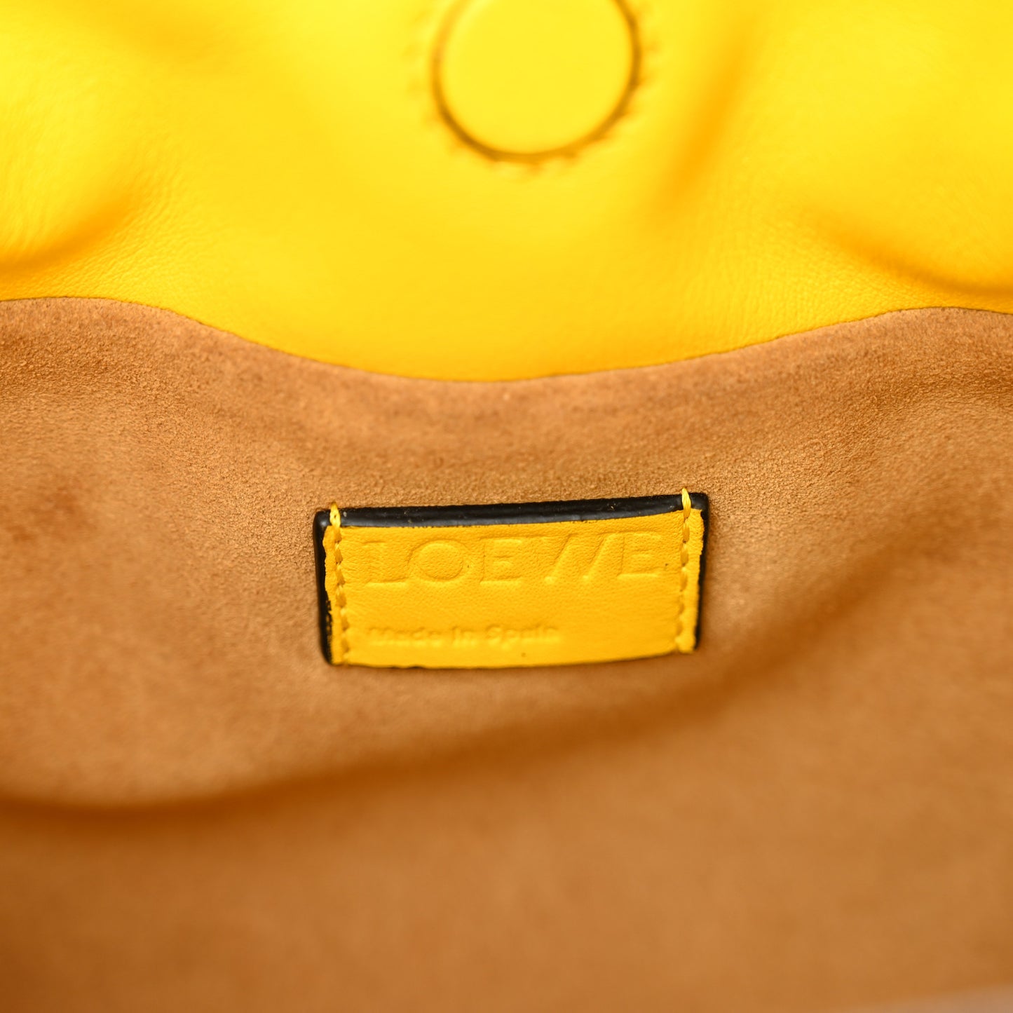 Calfskin Mini Flamenco Knot Clutch Mustard