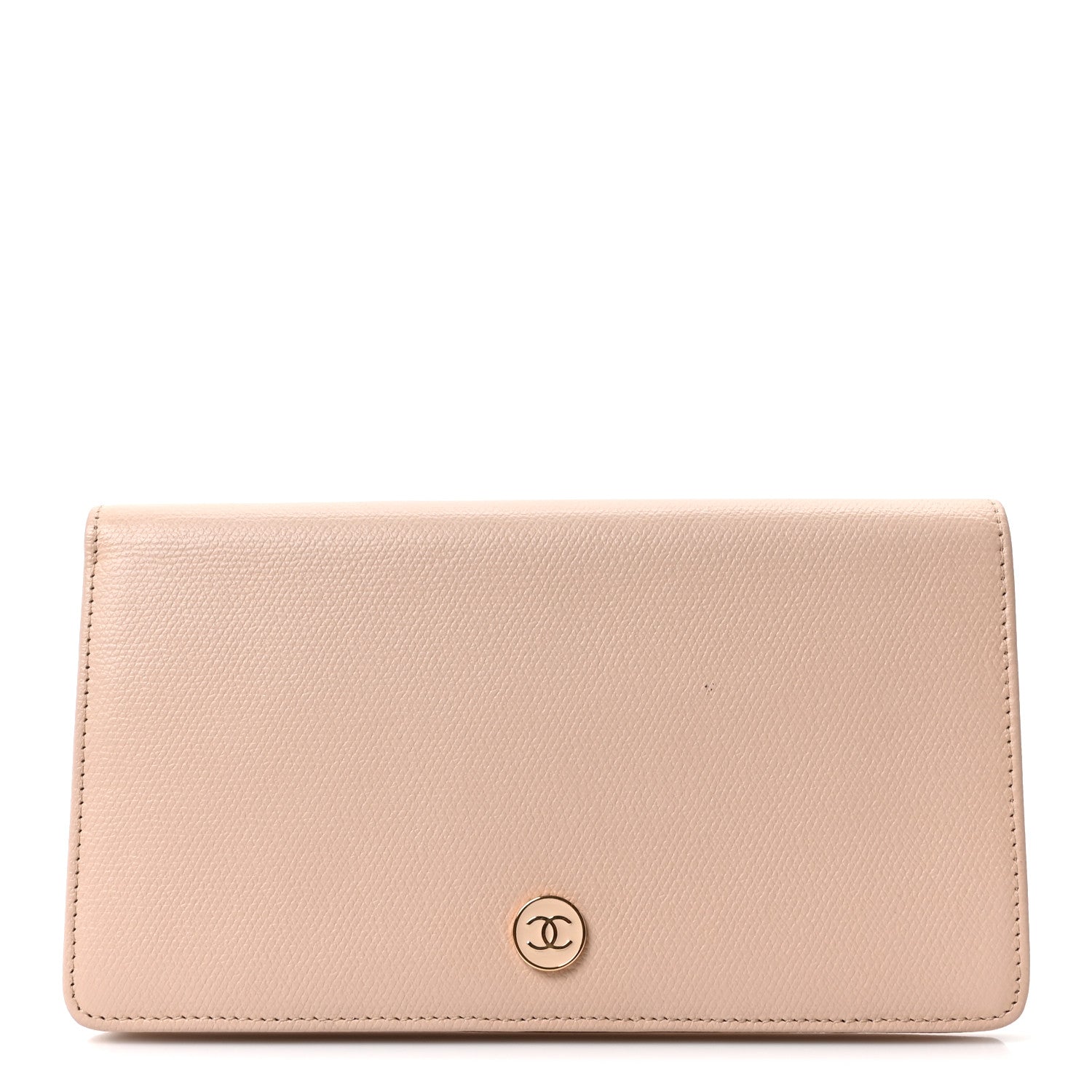 Chanel Grained Calfskin CC Button Yen Wallet Pink 1 of 10