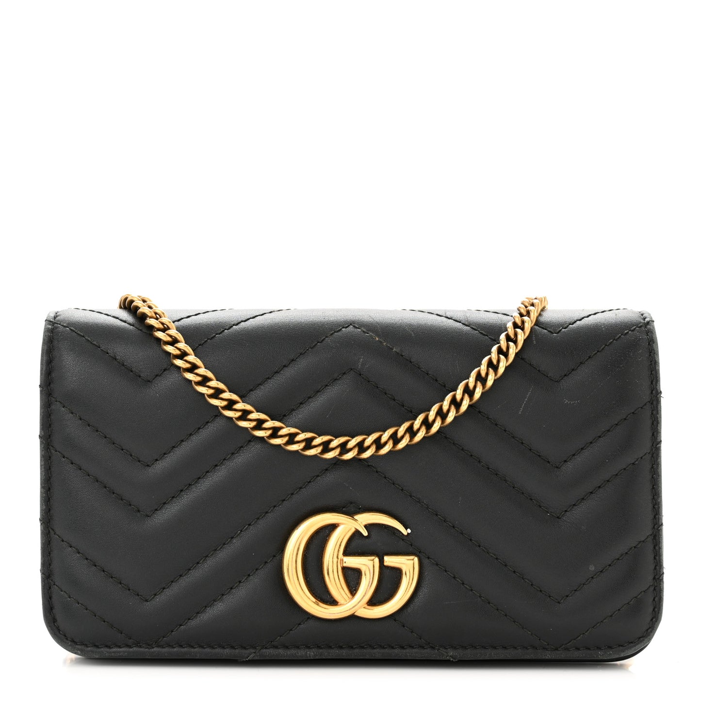 Calfskin Matelasse GG Marmont Mini Bag Black