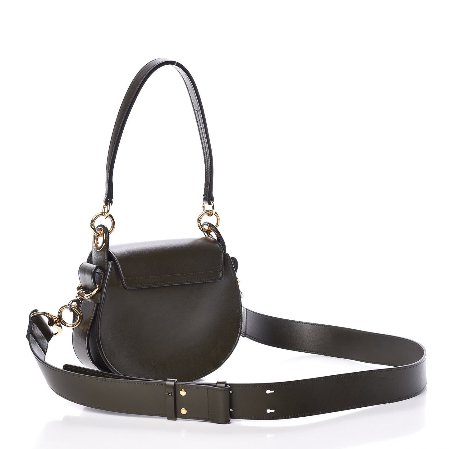 Calfskin Suede Small Tess Bag Deep Forest