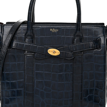 Mulberry Crocodile Embossed Calfskin Small Zipped Bayswater Blue 7 of 16