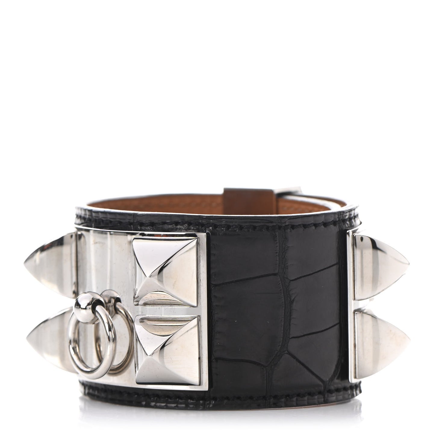 Shiny Alligator Collier de Chien CDC Bracelet S Black