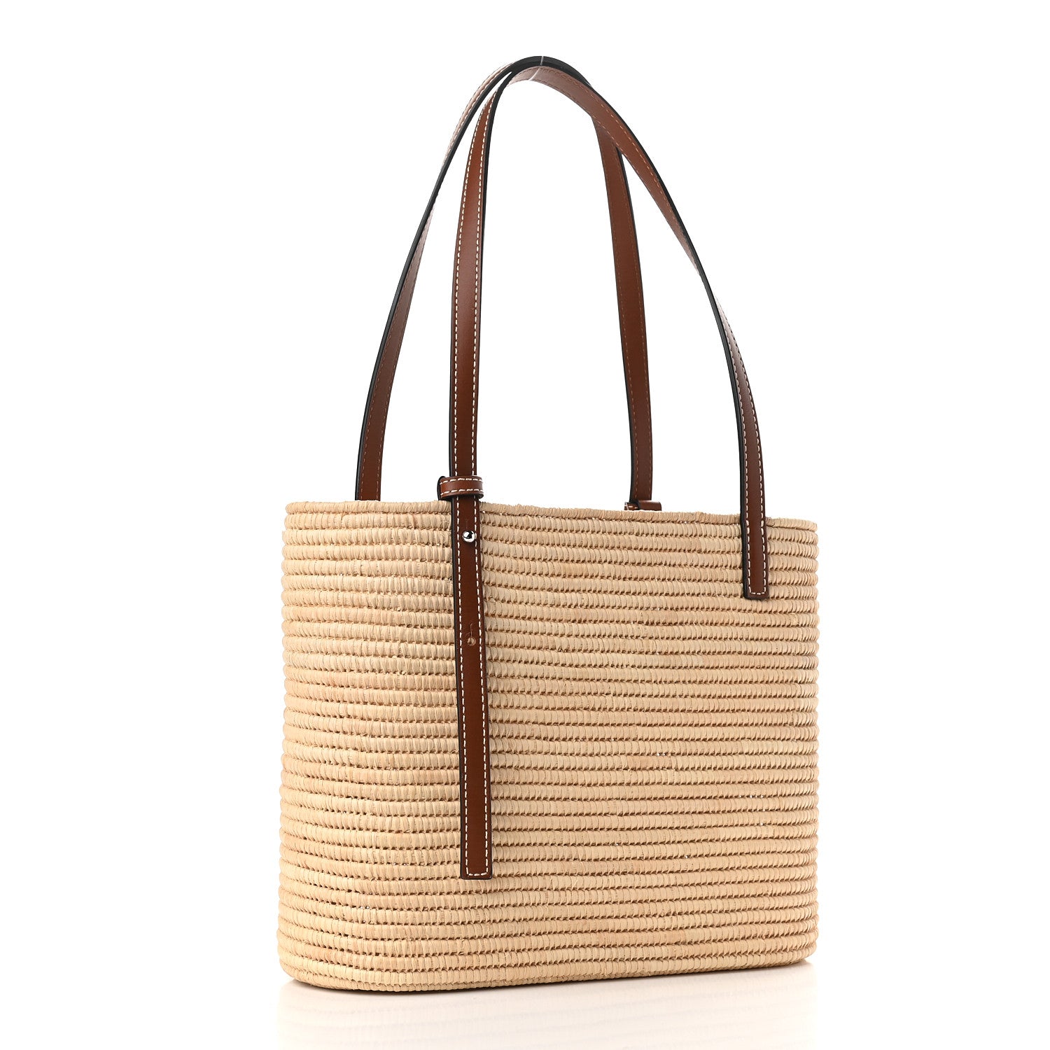 Loewe Raffia Small Square Basket Tote Bag Natural Tan 3 of 8