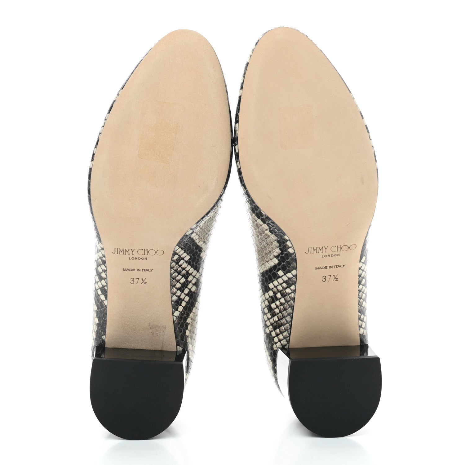 Jimmy Choo Calfskin Python Embossed Jessie Pump 37.5 Natural 5 of 7