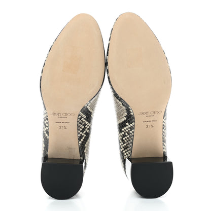 Jimmy Choo Calfskin Python Embossed Jessie Pump 37.5 Natural 5 of 7