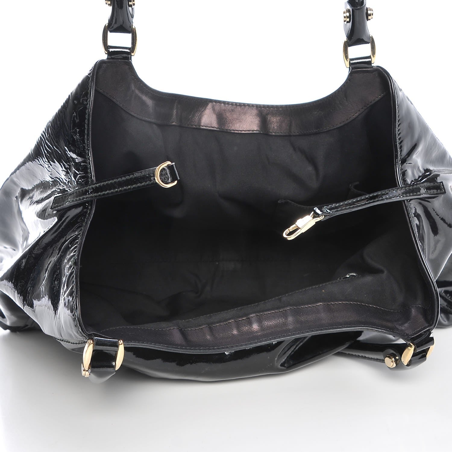 Gucci Patent Large D Ring Tote Black 5 of 7