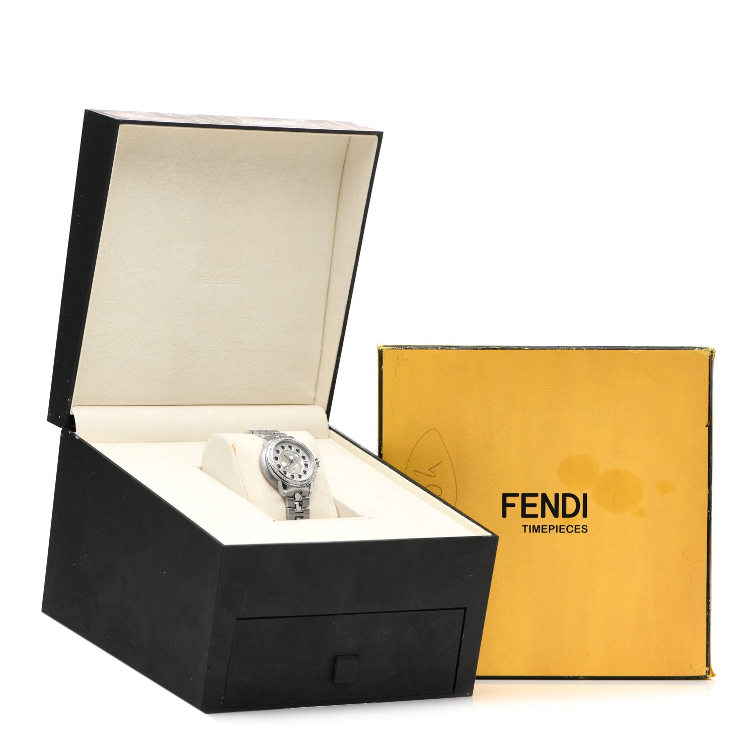 Fendi Stainless Steel Diamond Bezel Mother of Pearl Topaz 34mm Crazy Carats Quartz Watch 7 of 7