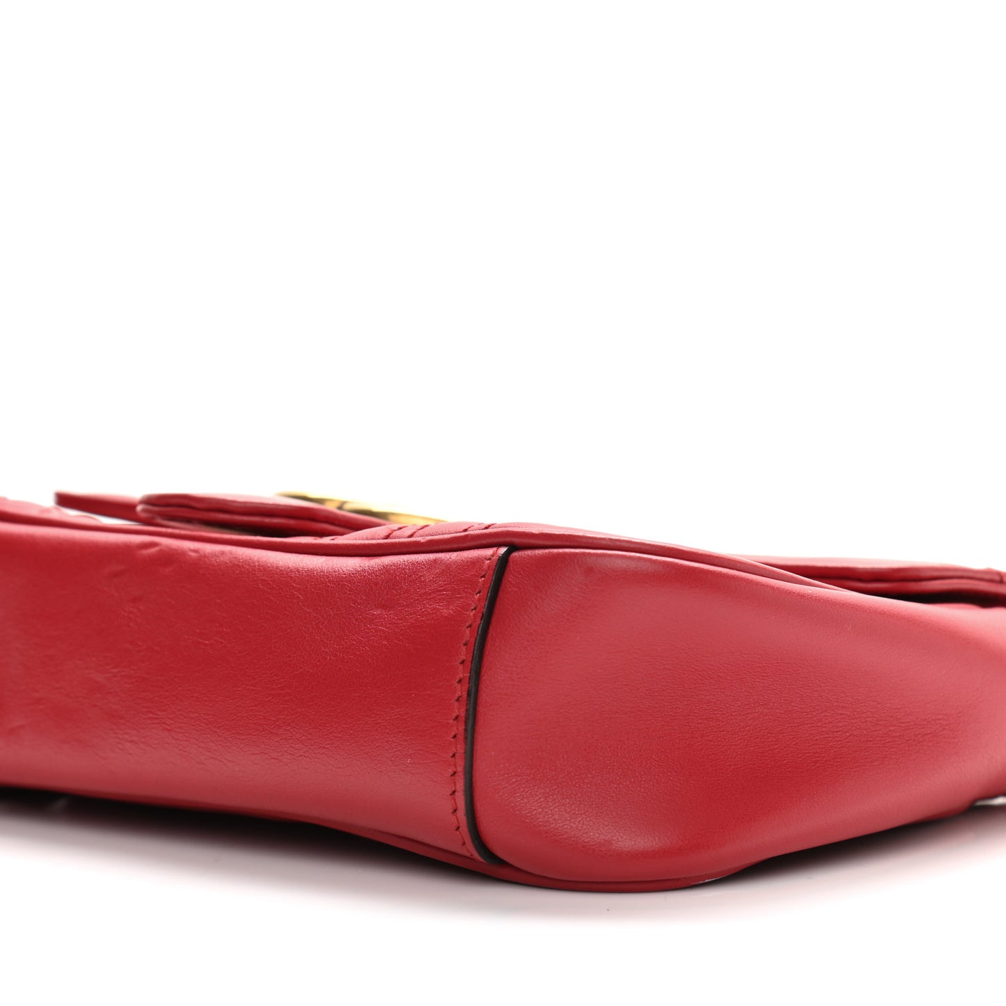 Calfskin Matelasse Mini GG Marmont Shoulder Bag Hibiscus Red