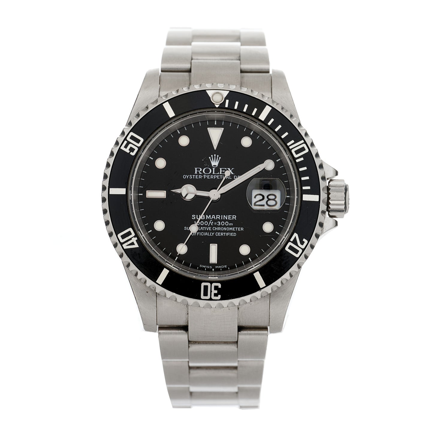 Stainless Steel 40mm Oyster Perpetual Submariner Date Watch Black 16610