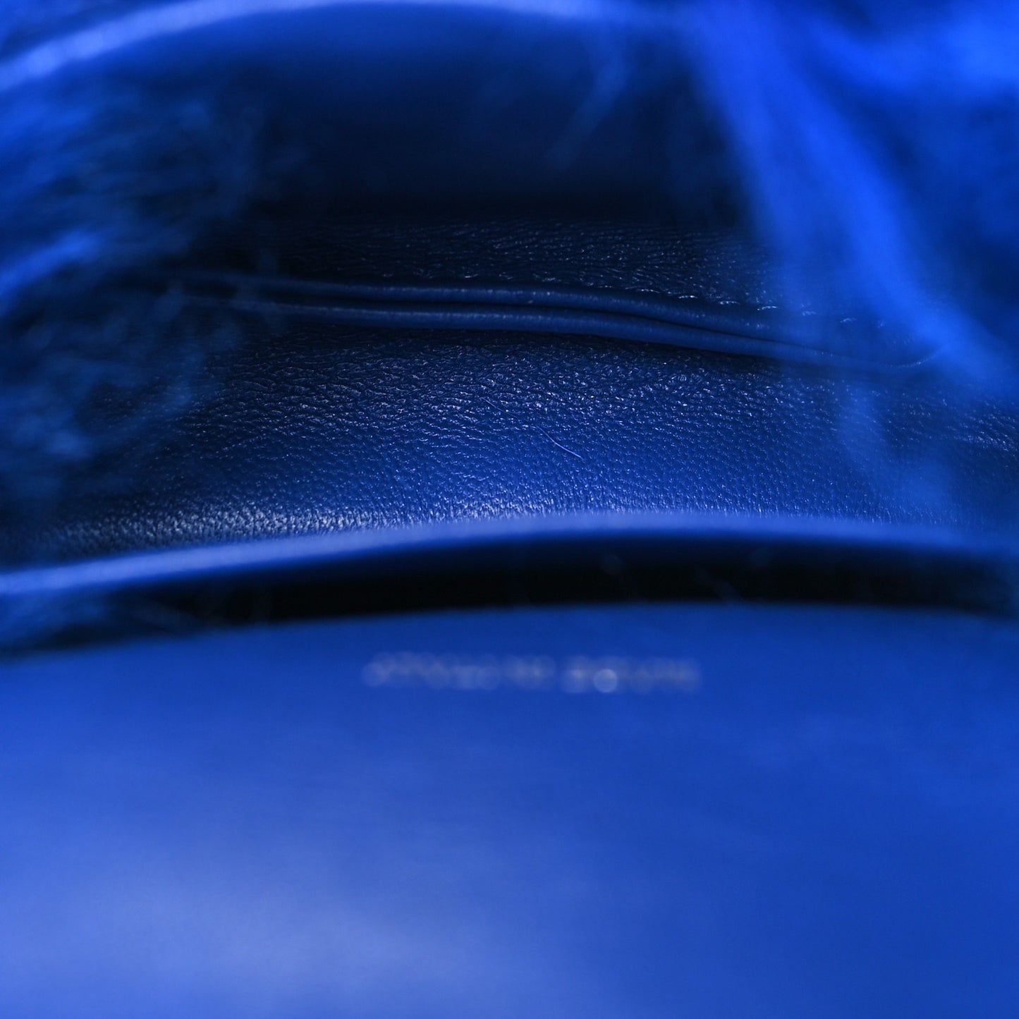 Shearling Lambskin CC Hook Card Holder Blue