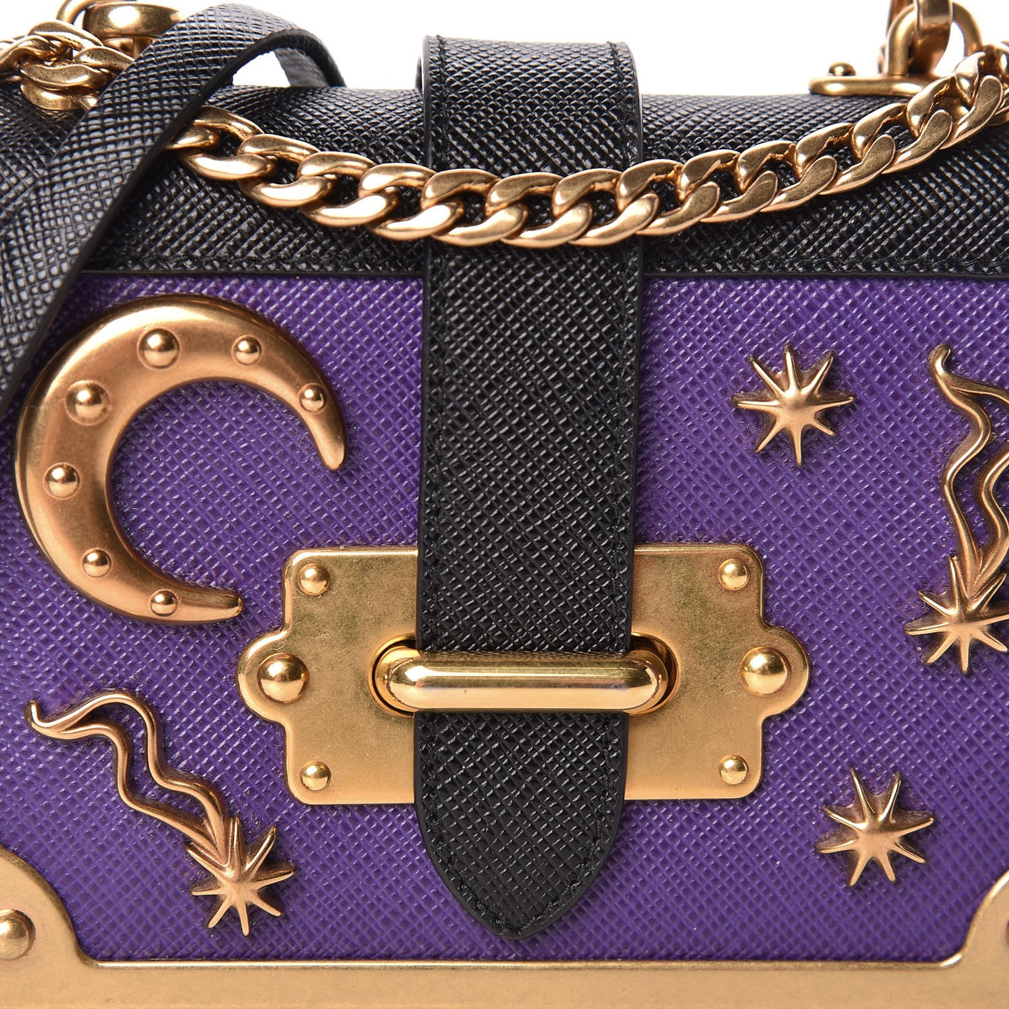 Saffiano Astrology Mini Cahier Bag Viola Black