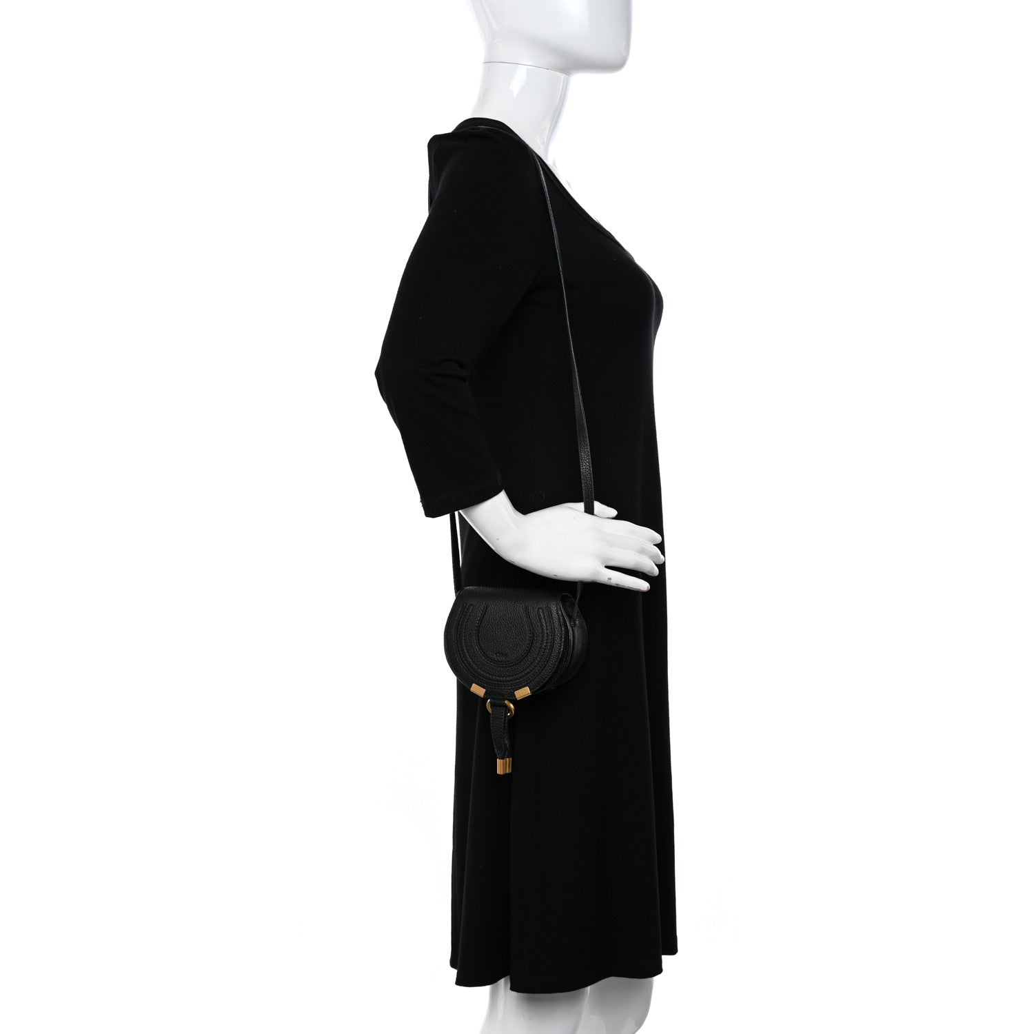 Chloe Calfskin Nano Marcie Saddle Bag Black 2 of 11