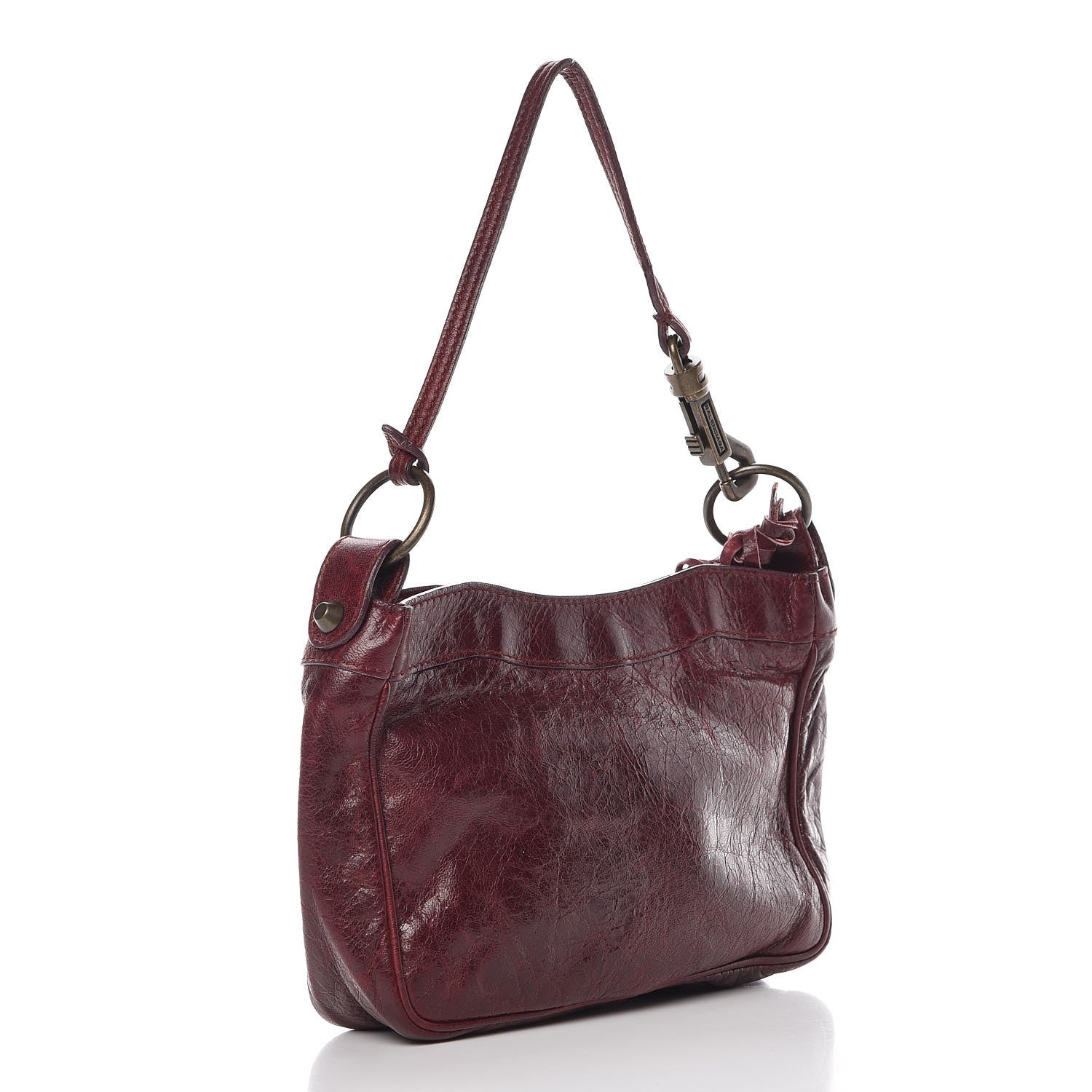 Balenciaga Agneau Classic Hardware Shoulder Bag Bordeaux 3 of 9