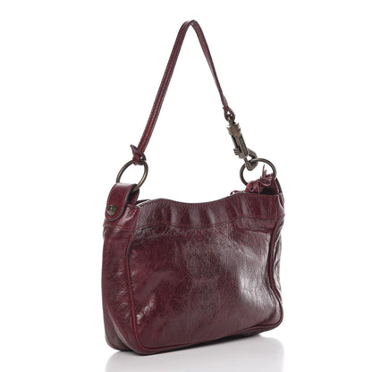 Balenciaga Agneau Classic Hardware Shoulder Bag Bordeaux 3 of 9