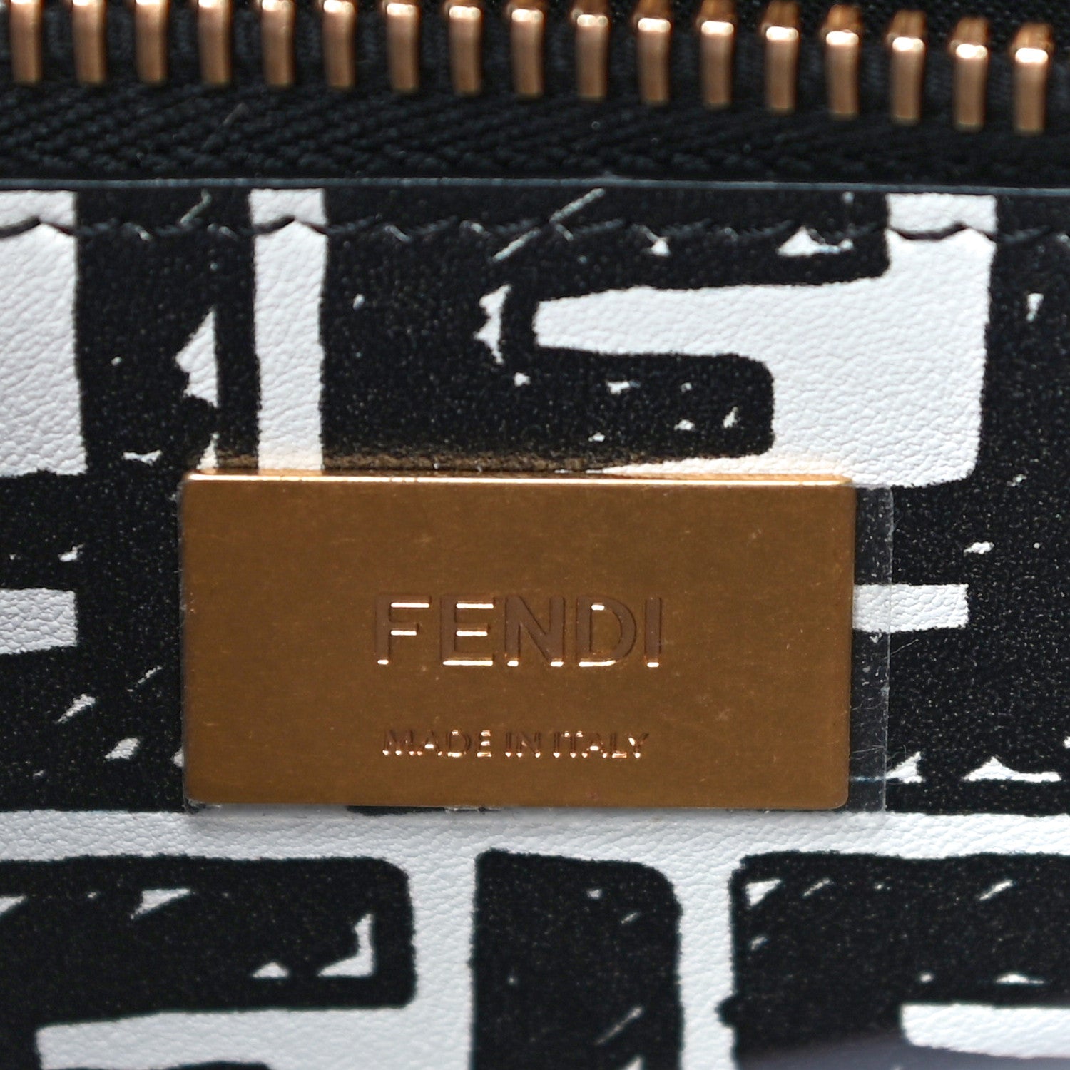 Fendi X JOSHUA VIDES Calfskin Medium Peekaboo Iconic Satchel White Black 8 of 11