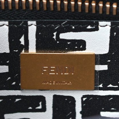 Fendi X JOSHUA VIDES Calfskin Medium Peekaboo Iconic Satchel White Black 8 of 11