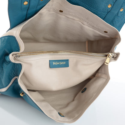 Saint Laurent Calfskin Canvas Medium Muse Two Turquoise 10 of 14
