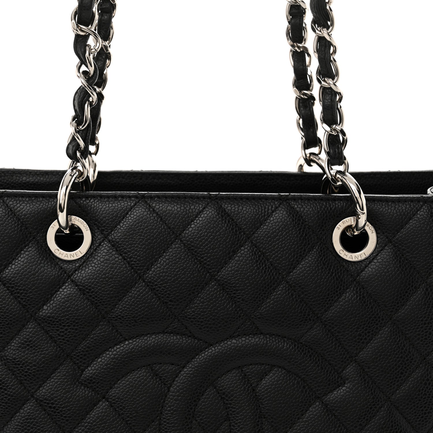 Chanel Caviar Quilted Grand Shopping Tote GST Black 8 of 12
