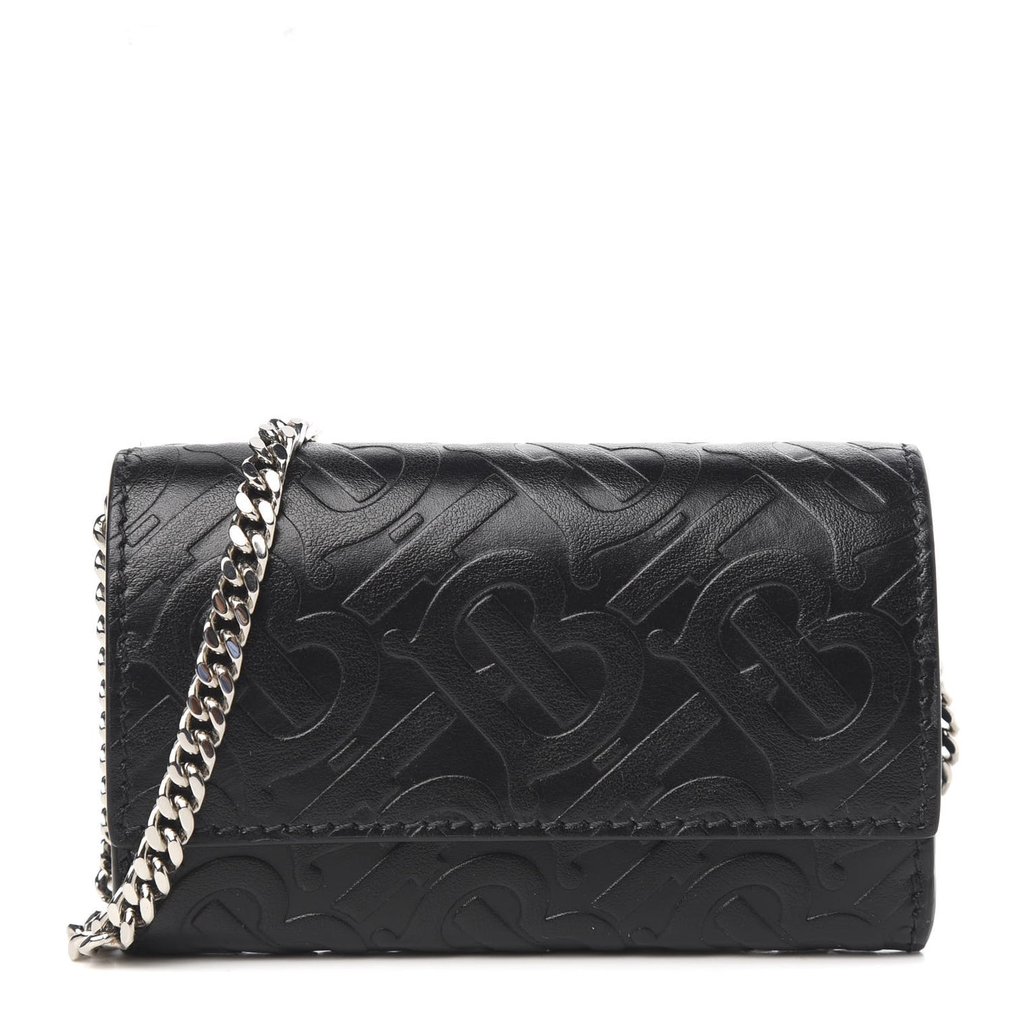 Calfskin Embossed Monogram Wallet On Chain Black