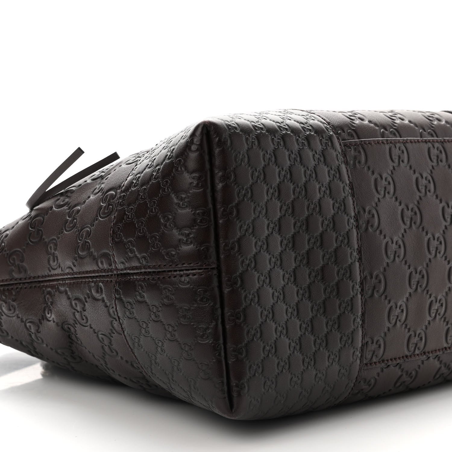 Gucci Guccissima Medium Bree Foldover Tote Chocolate 9 of 10