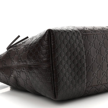 Gucci Guccissima Medium Bree Foldover Tote Chocolate 9 of 10