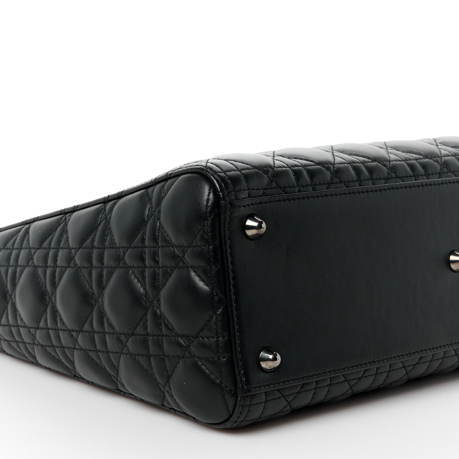 Christian Dior Lambskin Cannage Large Lady Dior Black 9 of 11