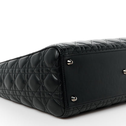 Christian Dior Lambskin Cannage Large Lady Dior Black 9 of 11