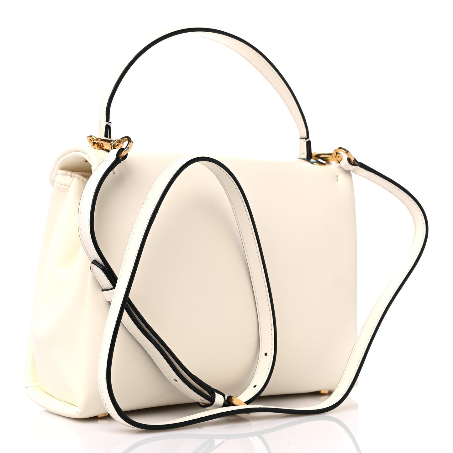 Nappa Small One Stud Top Handle Bag Ivory