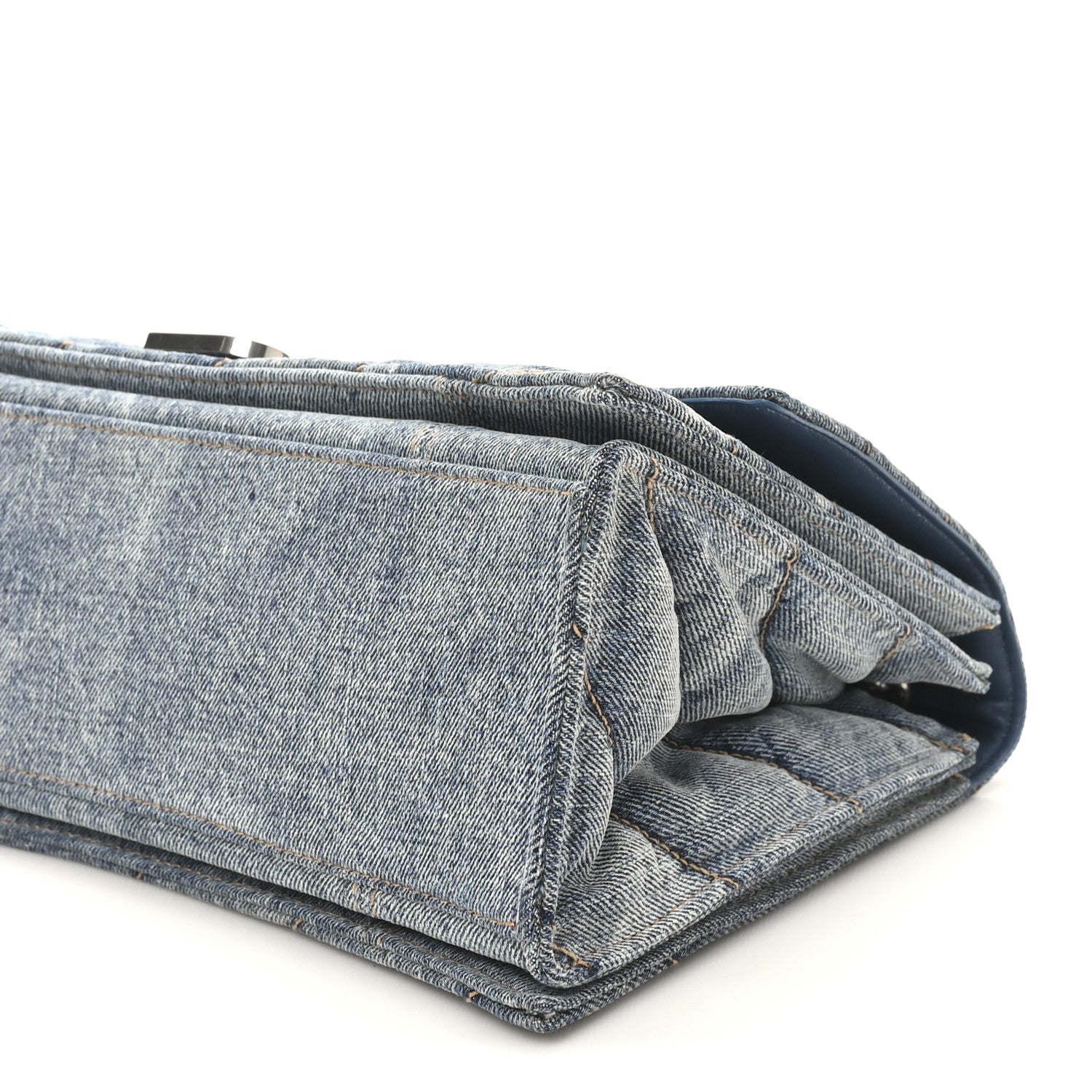 Balenciaga Washed Denim Quilted Medium Crush Chain Bag Denim Blue 9 of 9