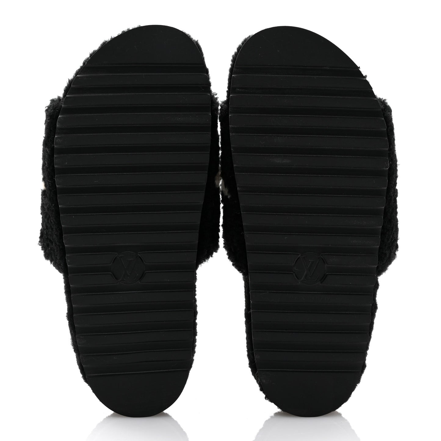 Shearling Monogram Giant Paseo Flat Comfort Mule 40 Black