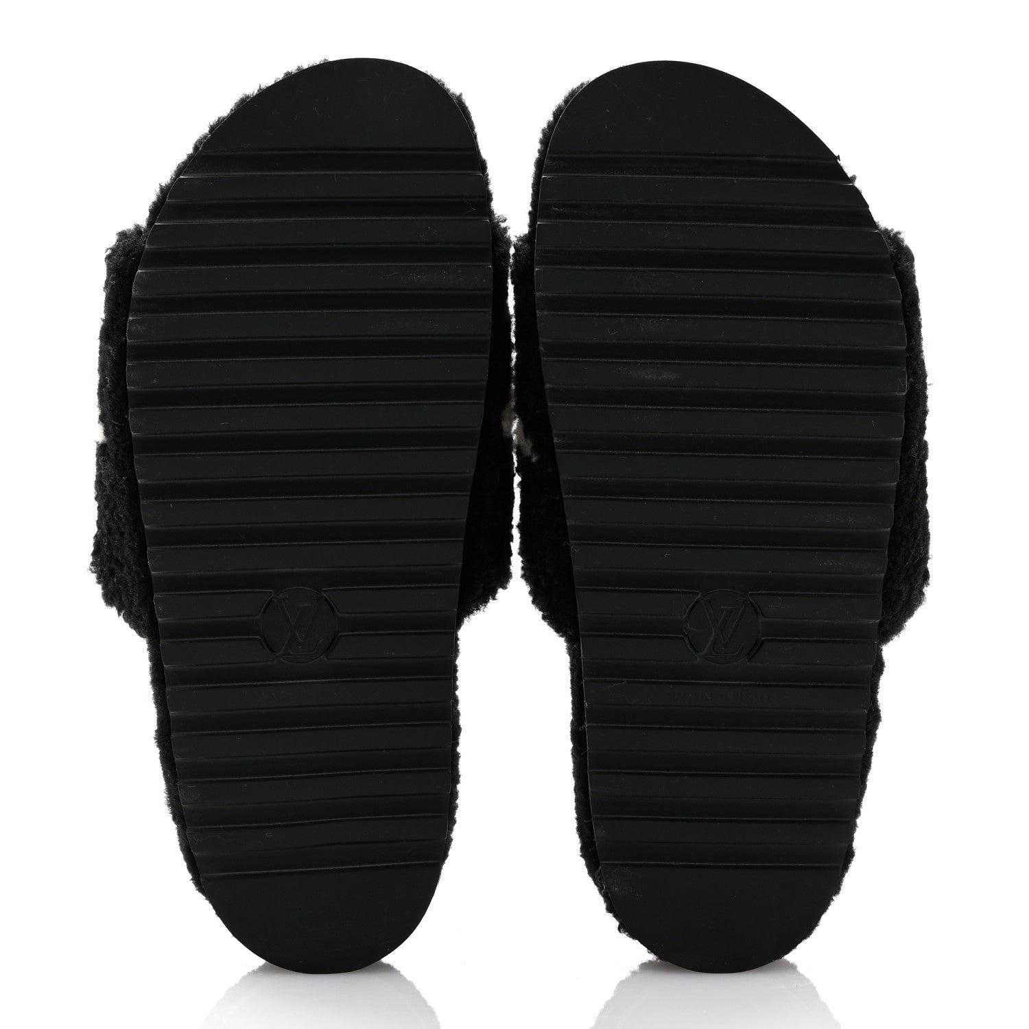 Louis Vuitton Shearling Monogram Giant Paseo Flat Comfort Mule 40 Black 6 of 9