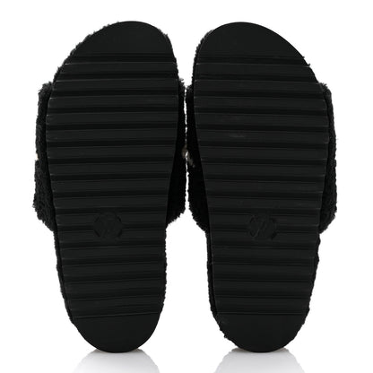 Louis Vuitton Shearling Monogram Giant Paseo Flat Comfort Mule 40 Black 6 of 9
