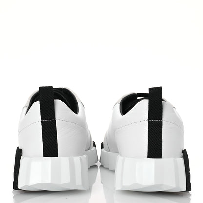 Hermes Goatskin Suede Bouncing Sneakers 39 White Black 5 of 9