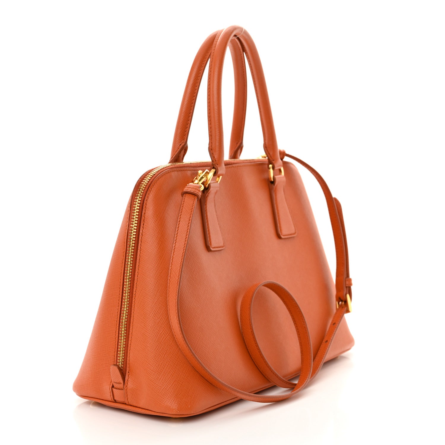 Prada Saffiano Lux Medium Promenade Tote Papaya 3 of 15