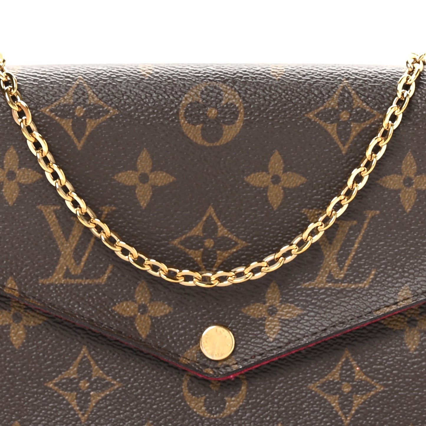 Monogram Pochette Felicie Chain Wallet Fuchsia
