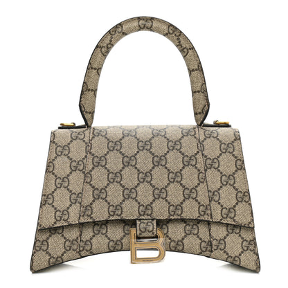Balenciaga X GUCCI GG Supreme Monogram Small Hourglass Top Handle Bag Beige Ebony 1 of 9