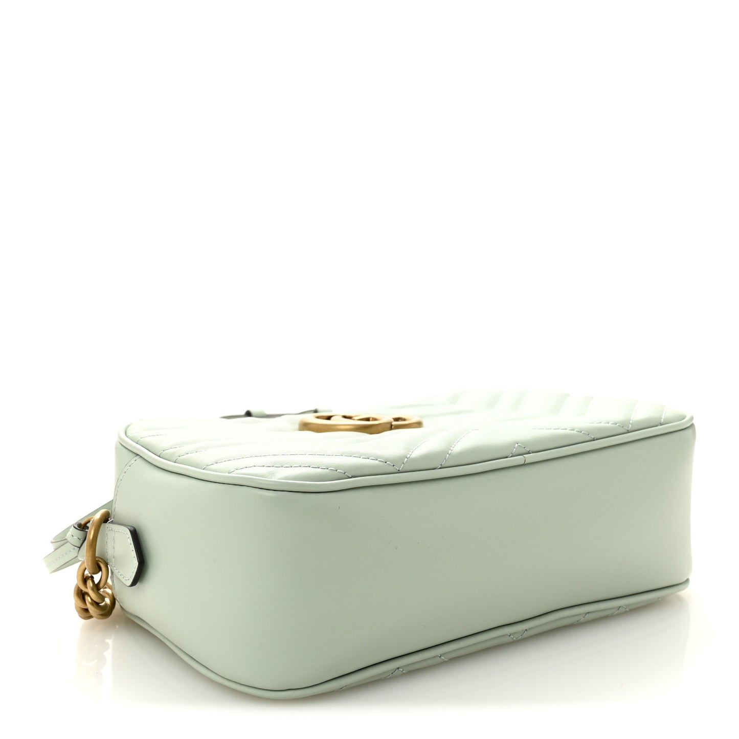 Calfskin Matelasse Small GG Marmont Chain Shoulder Bag Salvy Green