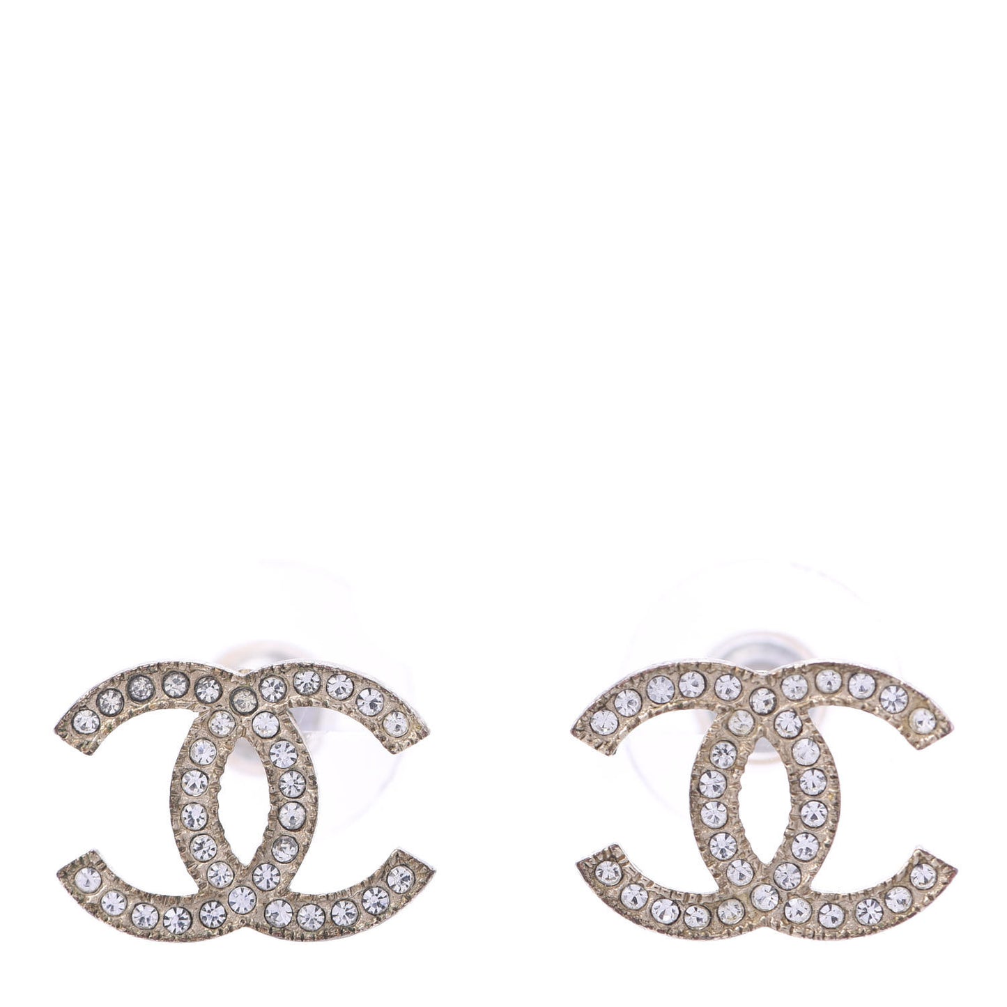 Crystal CC Earrings Light Gold
